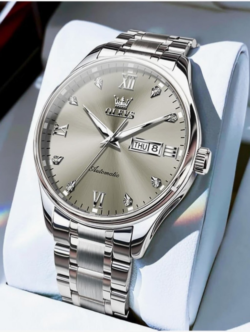 Olevs Mans Self Winding Stainless Steel Wrist Watch Olevs Mans Self Winding Stainless Steel Wrist Watch